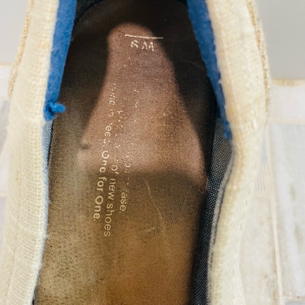 TOMS Stella Cork Wedge Sandals Womens Oatmeal Woven Open Toe Slip On Size 9 - Picture 14 of 16
